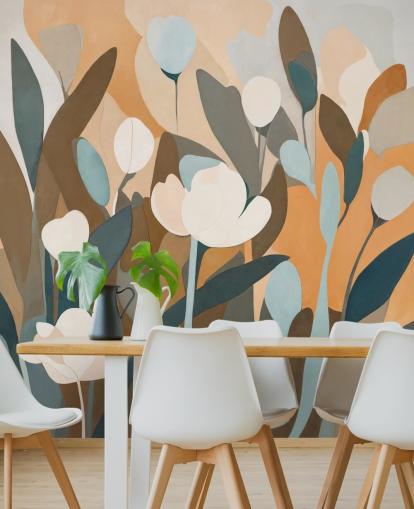custom abstract floral mural called Emil’s Meadow from Sir Edward for kitchens and bedrooms