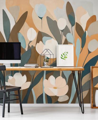 aangepaste abstracte bloemenmuurschildering genaamd Emil's Meadow van Sir Edward voor keukens en slaapkamers aangepaste abstracte bloemenmuurschildering genaamd Emil's Meadow van Sir Edward voor keukens en slaapkamers