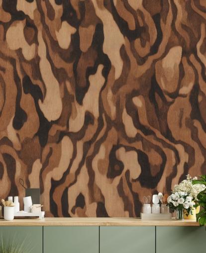 customisable wood effect mural called Ettore Grain by Sir Edward for dining rooms and living rooms