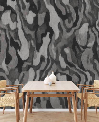 customizable gray wood effect mural called Ettore Line by Sir Edward