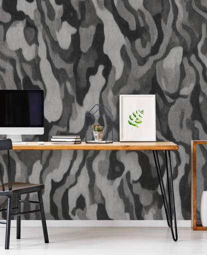 customisable grey wood effect mural called Ettore Line by Sir Edward customisable grey wood effect mural called Ettore Line by Sir Edward