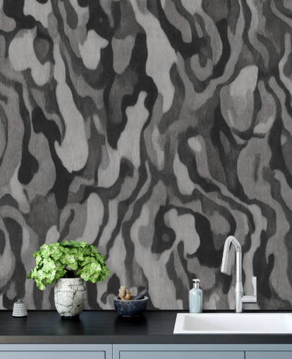 mural personalizable con efecto madera gris llamado Ettore Line de Sir Edward mural personalizable con efecto madera gris llamado Ettore Line de Sir Edward