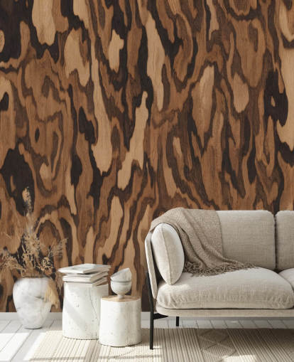 braunes, personalisierbares Wandbild mit Holzeffekt namens Ettore Walnut von Sir Edward braunes, personalisierbares Wandbild mit Holzeffekt namens Ettore Walnut von Sir Edward