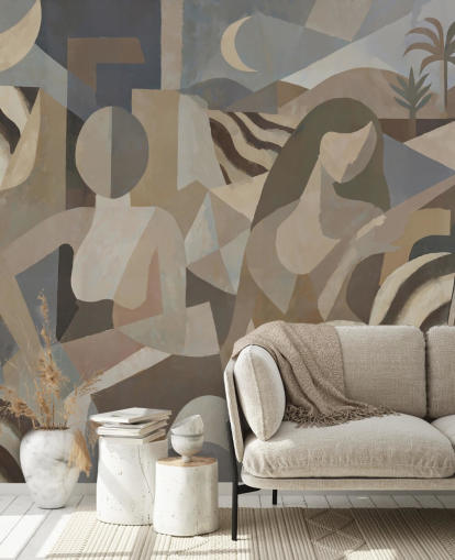 peinture murale abstraite personnalisée appelée Lunar Drift par Sir Edward pour les murs décoratifs et les salles à manger