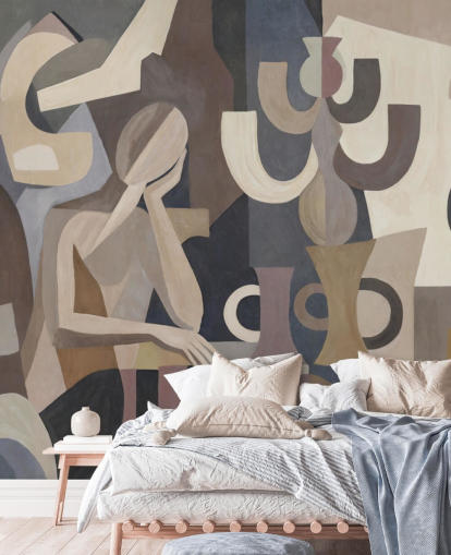 mural moderno abstrato personalizado chamado Lunar Silence, de Sir Edward mural moderno abstrato personalizado chamado Lunar Silence, de Sir Edward