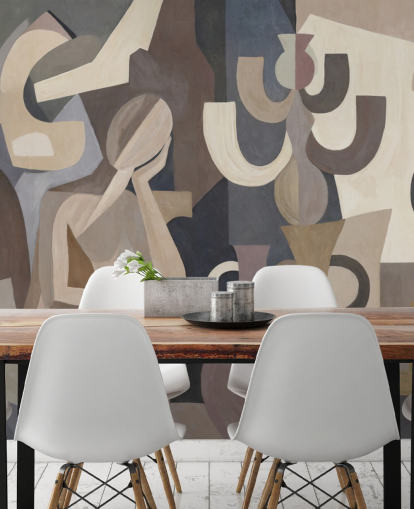 aangepaste abstracte moderne muurschildering genaamd Lunar Silence van Sir Edward aangepaste abstracte moderne muurschildering genaamd Lunar Silence van Sir Edward