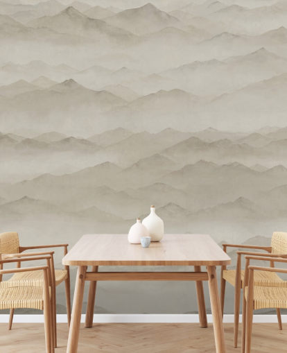 mural de paisagem neutra personalizável chamado Roerich Peaks de Sir Edward mural de paisagem neutra personalizável chamado Roerich Peaks de Sir Edward
