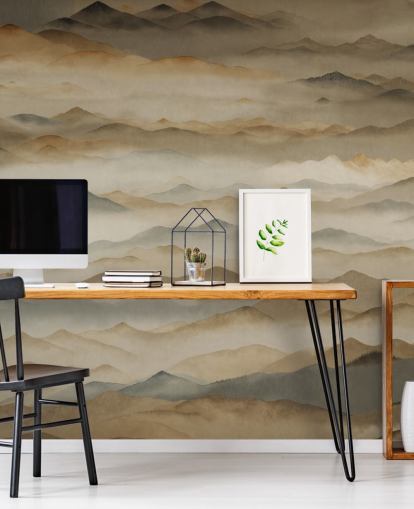 custom abstract mural called Roerich Twilight from Sir Edward for bedrooms and home offices