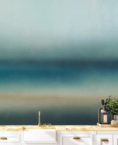 customisable blue minimalist wall mural called Rotko Blush from Sir Edward for bathrooms and kitchens