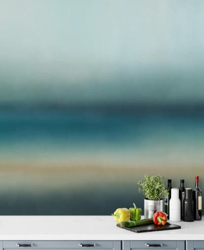 customisable blue minimalist wall mural called Rotko Blush from Sir Edward for bathrooms and kitchens