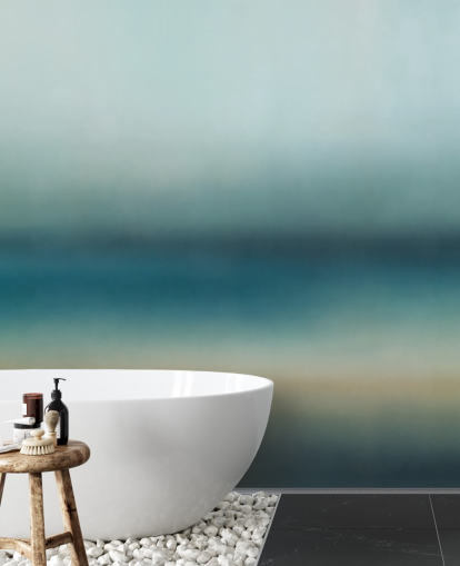 customisable blue minimalist wall mural called Rotko Blush from Sir Edward for bathrooms and kitchens