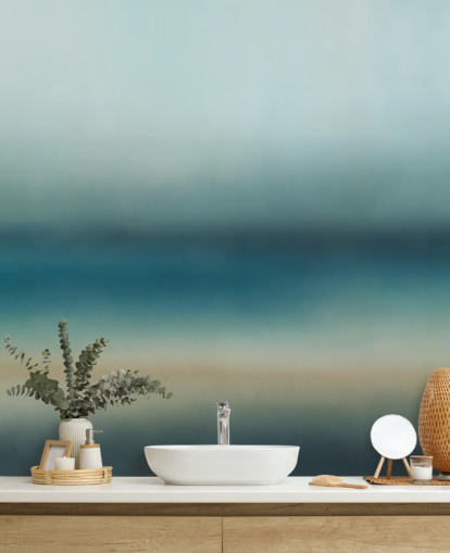 customisable blue minimalist wall mural called Rotko Blush from Sir Edward for bathrooms and kitchens