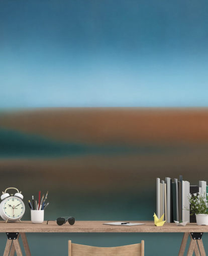 aangepaste abstracte blauwe minimalistische muurschildering genaamd Roko Clay van Sir Edward aangepaste abstracte blauwe minimalistische muurschildering genaamd Roko Clay van Sir Edward