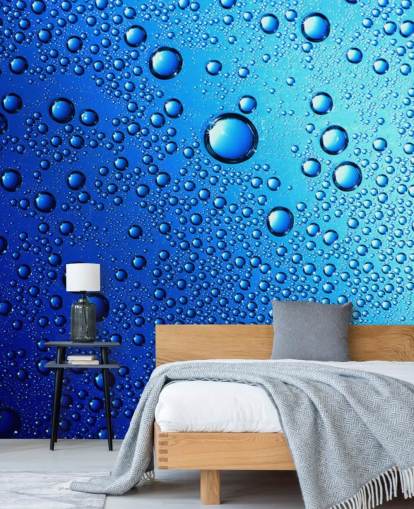 Mural de parede gotas de chuva azul