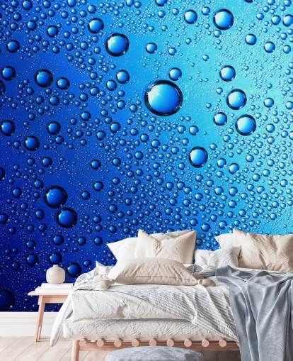 Décoration murale gouttes de pluie bleues
