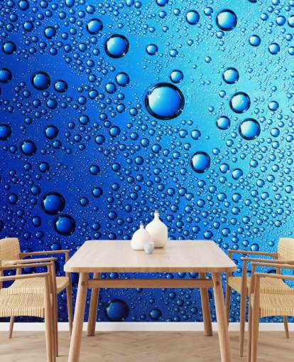 Blue Rain Drops Wall Mural Blue Rain Drops Wall Mural
