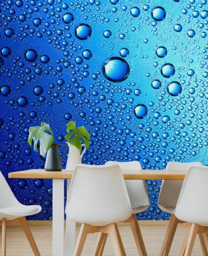 Blue Rain Drops Wall Mural Blue Rain Drops Wall Mural