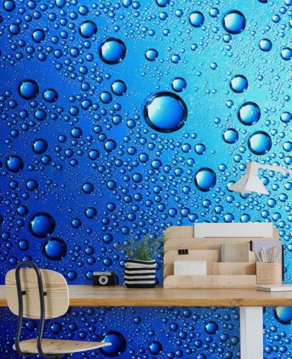 Blå Regn Droppar Väggmålning