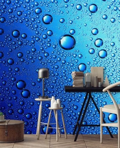 Decorazione murale con gocce di pioggia blu