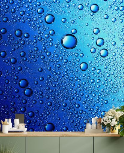 Decorazione murale con gocce di pioggia blu