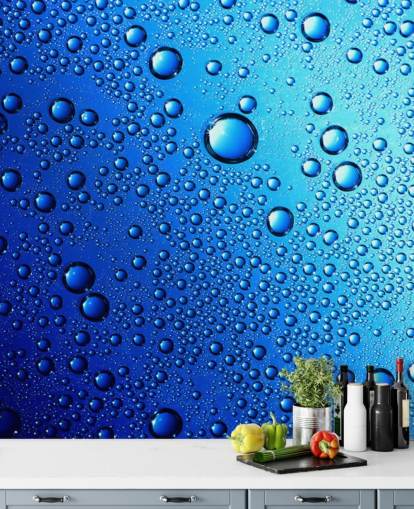 Fotomural Gotas de lluvia azules