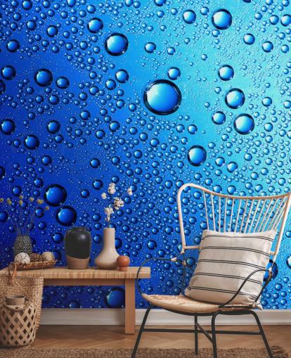 Fotomural Gotas de lluvia azules