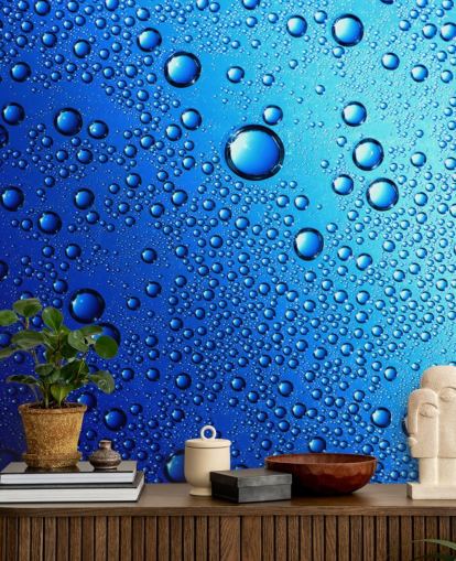 Fotomural Gotas de lluvia azules