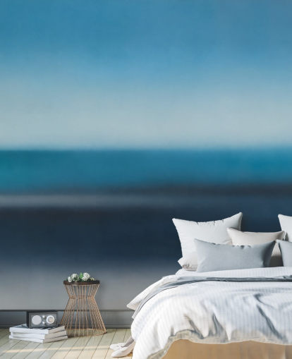 custom blue minimalist mural called Rotko Veil by Sir Edward custom blue minimalist mural called Rotko Veil by Sir Edward
