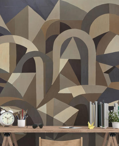 custom abstract maximalist mural called Silent Axis from Sir Edward for bold interiors