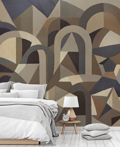 custom abstract maximalist mural called Silent Axis from Sir Edward for bold interiors