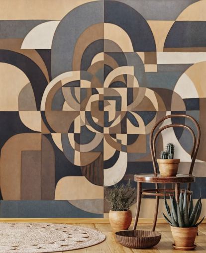 personalisierbares Wandbild mit abstrakten Formen namens Silent Passage aus der Sir Edward x Grigory Gladarev Kollektion