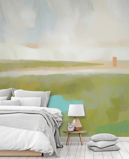 customisable abstract landscape mural called Velvet Dawn for bedrooms and living rooms customisable abstract landscape mural called Velvet Dawn for bedrooms and living rooms