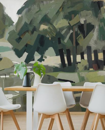 customisable green abstract forest mural called Velvet Forest from Sir Edward for bedrooms and living rooms customisable green abstract forest mural called Velvet Forest from Sir Edward for bedrooms and living rooms
