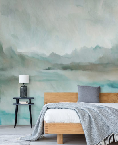 blue and gray customizable abstract mural called Velvet Horizon from Sir Edward for bathrooms and kitchens blue and gray customizable abstract mural called Velvet Horizon from Sir Edward for bathrooms and kitchens