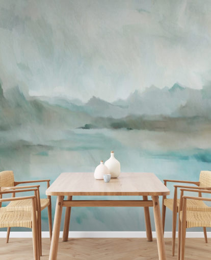 peinture murale abstraite personnalisable bleue et grise appelée Velvet Horizon de Sir Edward pour les salles de bain et les cuisines peinture murale abstraite personnalisable bleue et grise appelée Velvet Horizon de Sir Edward pour les salles de bain et les cuisines