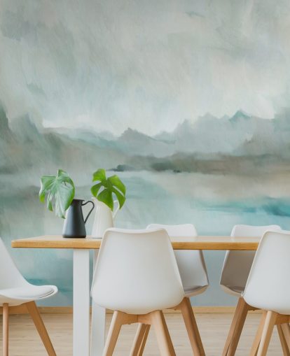 blue and gray customizable abstract mural called Velvet Horizon from Sir Edward for bathrooms and kitchens
