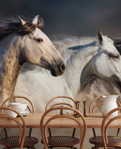 Grey, White and Black Horses Running Wallpaper Grey, White and Black Horses Running Wallpaper
