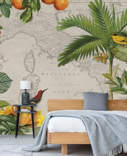 customisable mediterranean map mural called Bella Italia from Andrea Haase customisable mediterranean map mural called Bella Italia from Andrea Haase