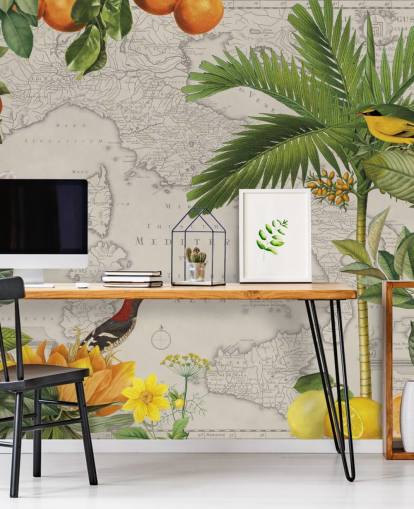 customizable mediterranean map mural called Bella Italia from Andrea Haase