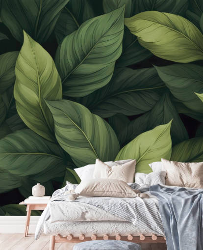 veggmaleri med grønt blad kalt Lush Green Leaves fra Andrea Haase veggmaleri med grønt blad kalt Lush Green Leaves fra Andrea Haase