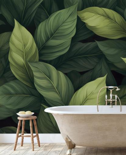 green leaf wall mural called Lush Green Leaves from Andrea Haase