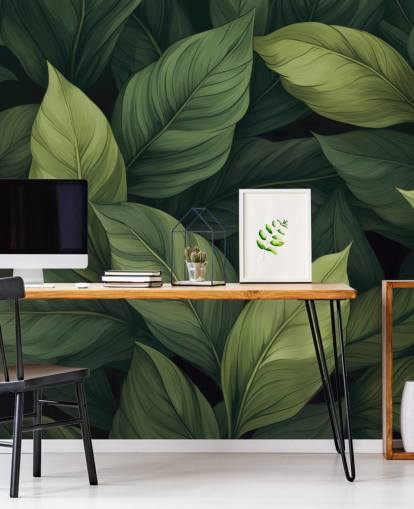 green leaf wall mural called Lush Green Leaves from Andrea Haase