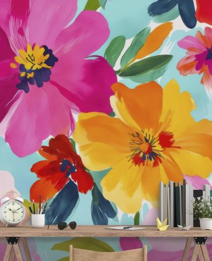 farbenfrohes und personalisierbares florales Wandbild namens Morning in Bloom von Andrea Haase farbenfrohes und personalisierbares florales Wandbild namens Morning in Bloom von Andrea Haase
