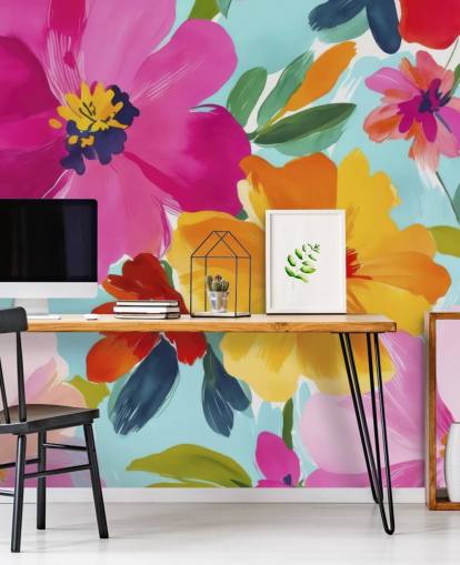 farbenfrohes und personalisierbares florales Wandbild namens Morning in Bloom von Andrea Haase farbenfrohes und personalisierbares florales Wandbild namens Morning in Bloom von Andrea Haase