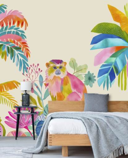 colourful monkey mural called The Exotic Monkey Escape from Andrea Haase