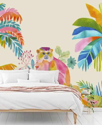 colourful monkey mural called The Exotic Monkey Escape from Andrea Haase colourful monkey mural called The Exotic Monkey Escape from Andrea Haase