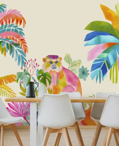 colourful monkey mural called The Exotic Monkey Escape from Andrea Haase