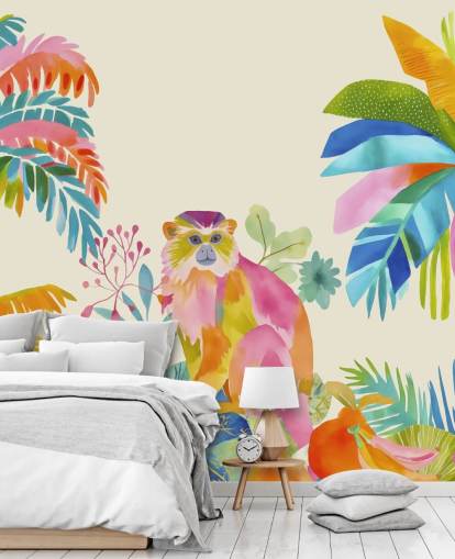 colourful monkey mural called The Exotic Monkey Escape from Andrea Haase