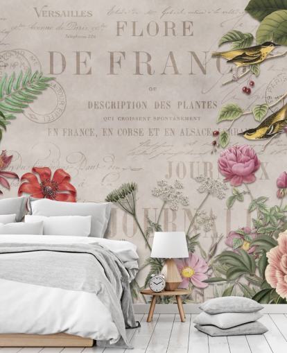 mural floral francês vintage chamado Flores de Versalhes por Andrea Haase mural floral francês vintage chamado Flores de Versalhes por Andrea Haase