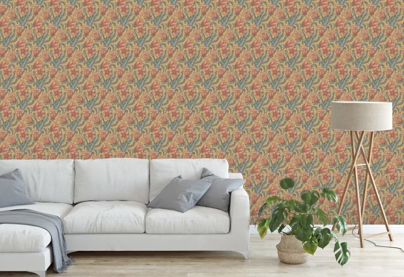 Klockblommaskörd Blommig tapet